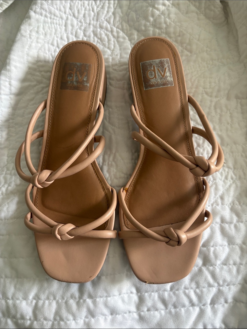 DV by Dolce Vita Nude Knotted Strap Slide Sandals